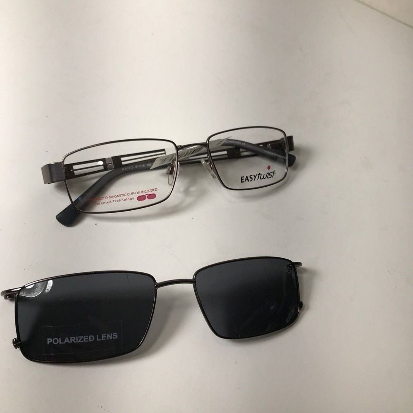 Easytwist Grey Polarized Eyeglass Frame 51-16-135 Nwt